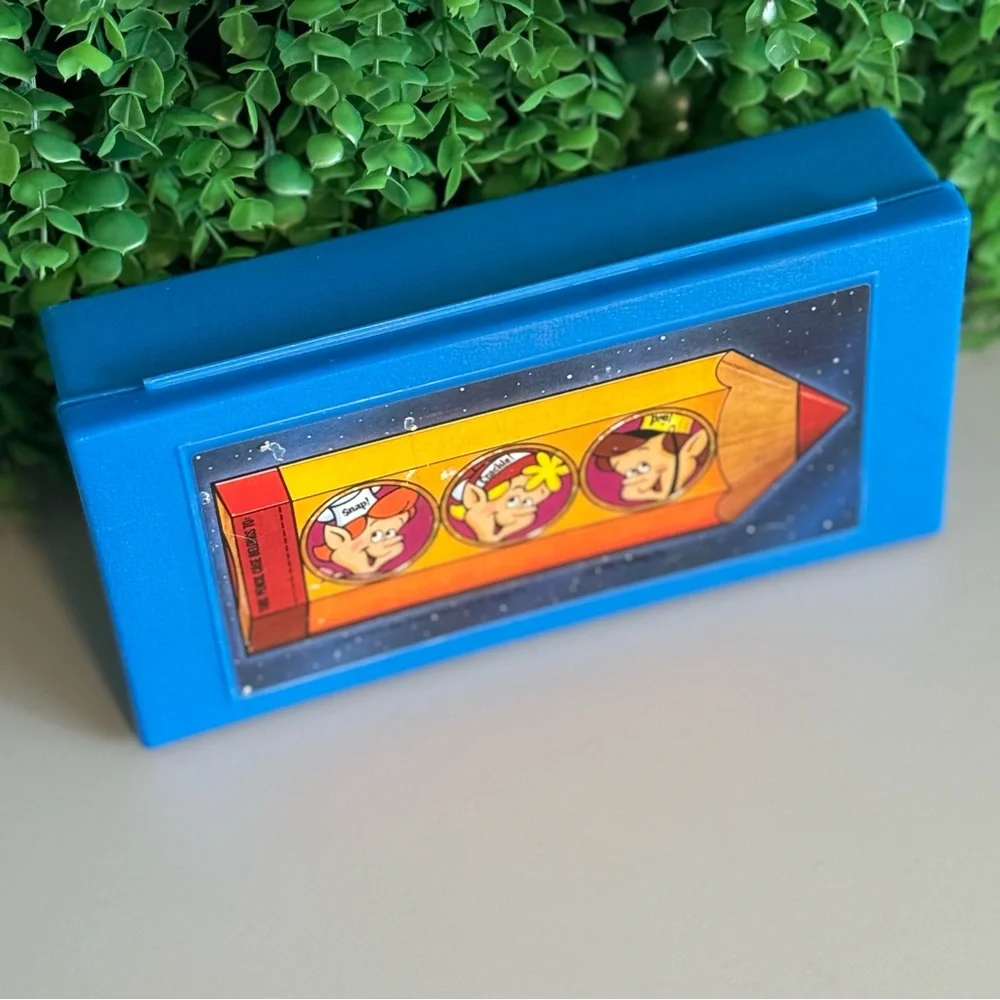 Vintage 1982 Kelloggs Rice Krispies Blue Pencil Case Box Snap Crackle Pop